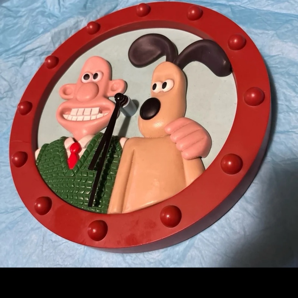 Vintage RARE Wallace And Gromit Wall Clock (Wesco) 1997 - Working
